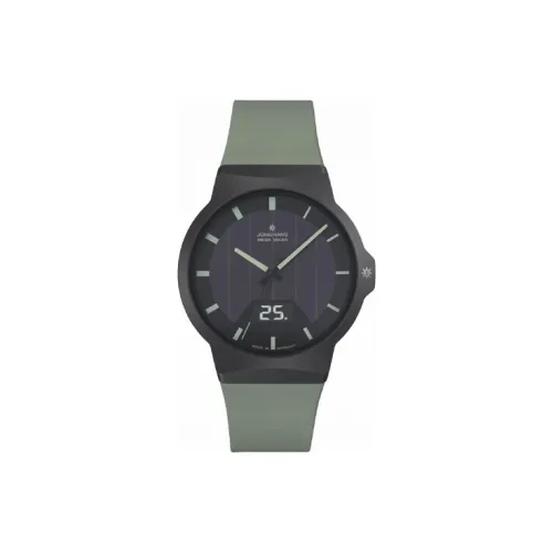 JUNGHANS LiZhao Solar Collection Кварцевый механизм Мужские часы Циферблат Черный Керамика Чехол для часов Резиновый ремешок