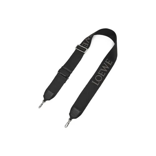 LOEWE Сумка с тканью и коровьей кожей ремень женский черный
