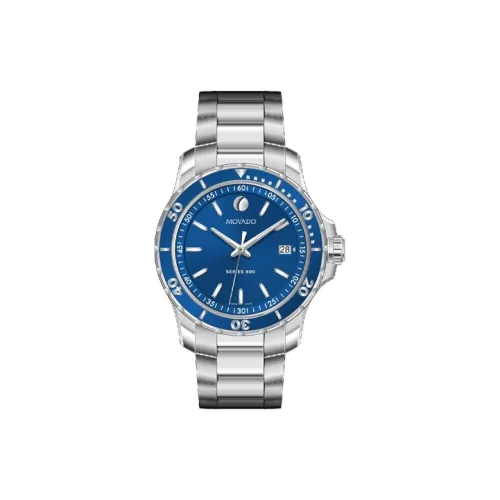 MOVADO 800 Series Кварцевый механизм Мужские часы Часы 40 мм Синий циферблат Корпус из нержавеющей стали