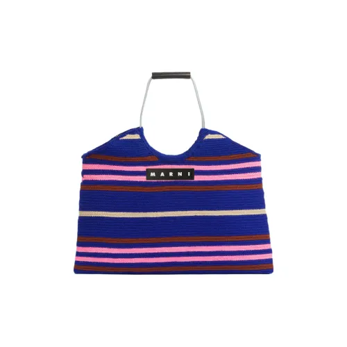 MARNI Акриловая трикотажная ткань сумка для покупок стандартная женская синий и розовый