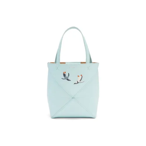 LOEWE Suna Fujita Коллаборация Блестящая Корова Кожа Сумка Мини Женская Айсберг Синий