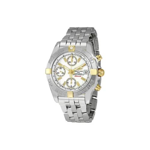 Breitling Автоматический Механический Часы Мужские 39 мм Белый Циферблат Корпус из Нержавеющей Стали Ремешок из Нержавеющей Стали