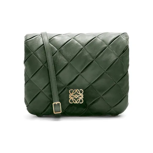 LOEWE Goya Яркий Наппа Овчина Сумка через плечо Стандартный Женский Темно-зеленый