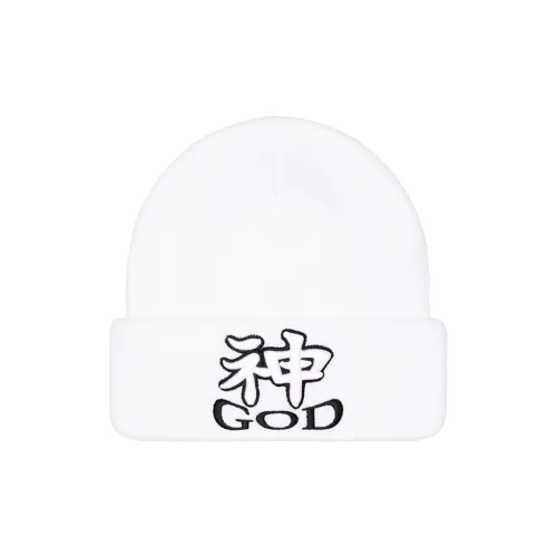 Supreme Acrylic Beanies Unisex White Supreme Акриловые Шапки-бини Унисекс Белый
