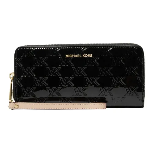 MICHAEL KORS Лакированная кожа клатч кошелек большой женский черный