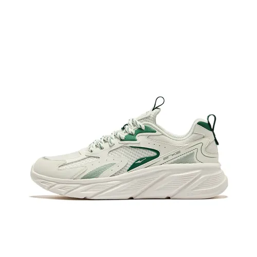 Erke Амортизация Износостойкие Низкие Кроссовки для Бега Мужские Микрокристаллический Белый Бирюзовый