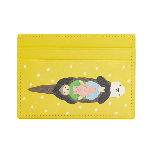 LOEWE Suna Fujita Коллаборация Сатин Коровья кожа Картхолдер Стандартный Женские Лайм