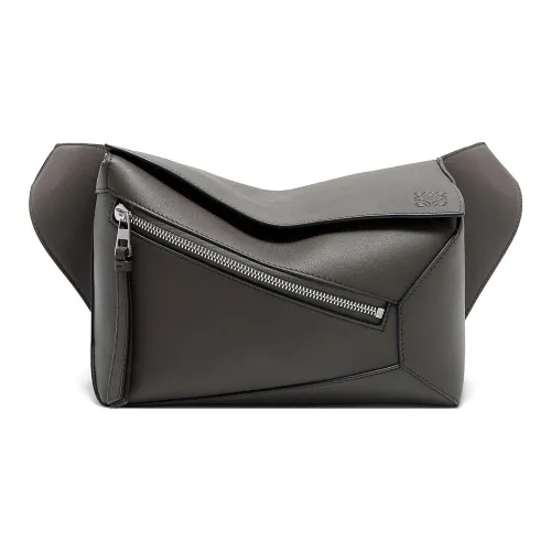 LOEWE Пазл Коровья кожа Бананка Маленький Мужской Темно-серый