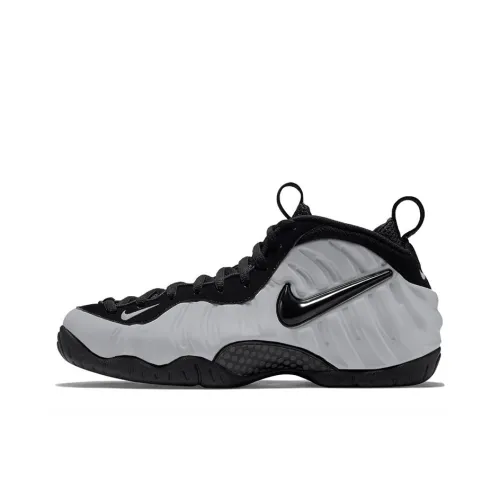 nike Foamposite Pro Slip-Resistant MID Топ Винтажные Баскетбольные Кроссовки Мужские Серый Черный