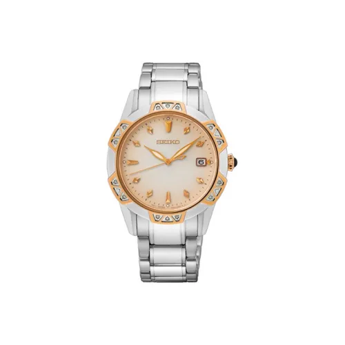 SEIKO Кварцевый механизм нержавеющая сталь ремешок 33,2*7,2 мм женские часы белый циферблат модель SKK730
