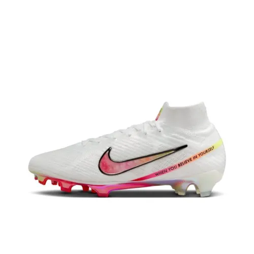 Nike Zoom Mercurial Superfly 9 FG Твердый Грунт Футбольные Бутсы Мужские Белый Красный