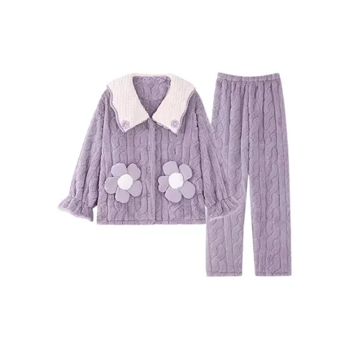 Xiang Ning Pai Фиолетовый цвет звездной пыли Женские пижамные комплекты