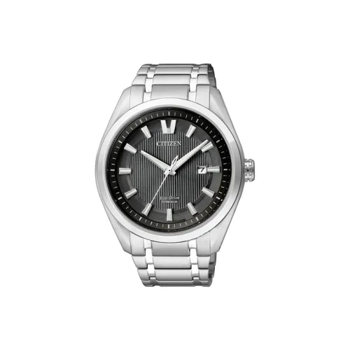CITIZEN Eco Drive Series Кварцевый механизм Титан Ремешок Часы Мужские Черный циферблат