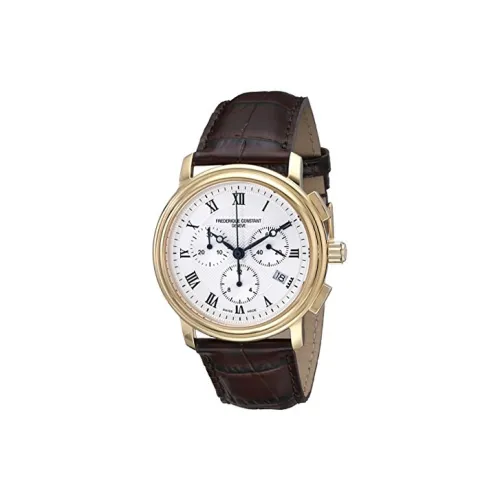 Frederique Constant Кварцевый механизм Унисекс Часы 40 мм Белый циферблат Корпус из нержавеющей стали Кожаный ремешок FC292MC4P5