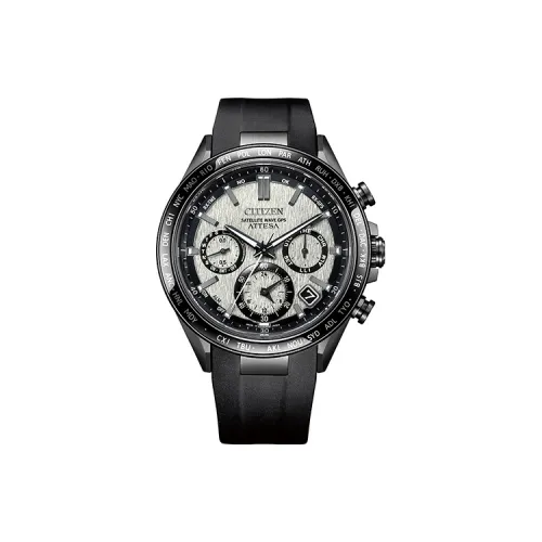 CITIZEN Attesa Series Светильник Кварцевый механизм Титан ПУ (полиуретан) Ремешок Часы Унисекс Серебристый циферблат