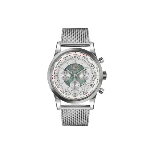 Breitling Автоматический Механический Часы Мужские 46 мм Серебристый Циферблат Корпус из Нержавеющей Стали Ремешок из Нержавеющей Стали