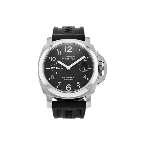 PANERAI Автоматический Механический Механизм Унисекс Часы 44 мм Черный Циферблат Стальной Корпус Часы Резиновый Ремешок PREPAM001642