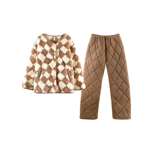 Q'NIANMA Молочный кофейный женский пижамный комплект