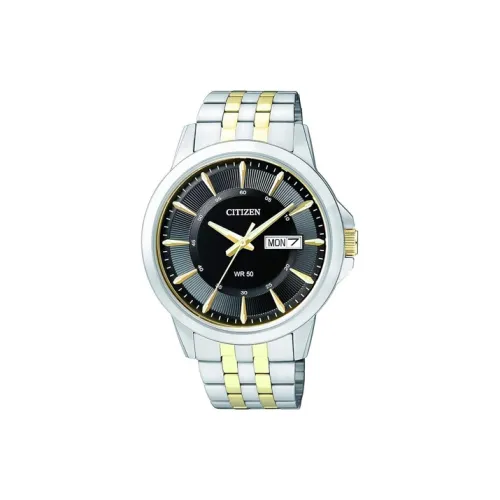 CITIZEN Кварцевый механизм нержавеющая сталь ремешок мужские часы черный циферблат модель BF2018 52E