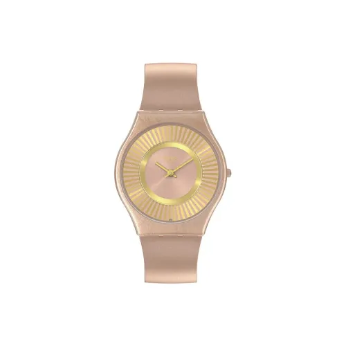 Swatch Quartz Movement Унисекс Часы 34 мм Золотые
