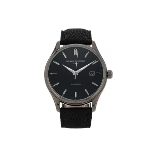 Frederique Constant Автоматический Механический Часы Мужские Циферблат 40 мм Черный Титан Корпус Часы Кожаный Ремешок