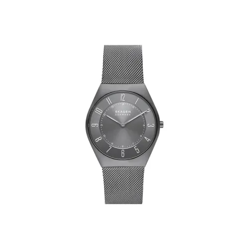 SKAGEN Grenen Extra Thin Collection Наручные часы Кварцевый механизм Ремешок из нержавеющей стали Серый циферблат Унисекс