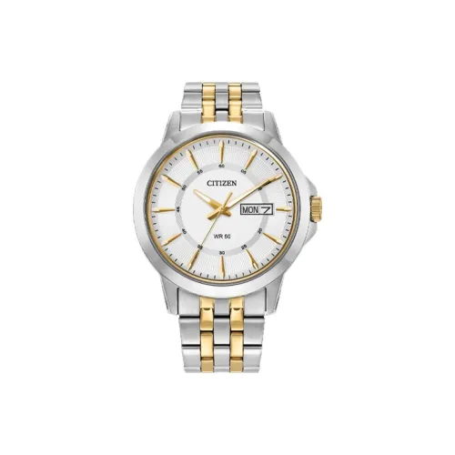 CITIZEN Кварцевый механизм нержавеющая сталь ремешок часы 41*9 мм мужские часы белый циферблат модель BF2018 52A