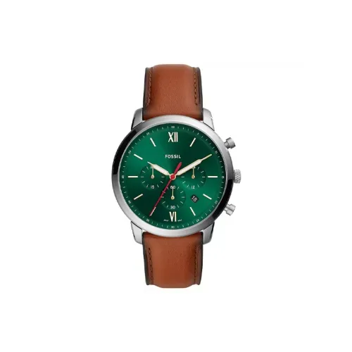 FOSSIL Наручные часы Кварцевый механизм Кожаный ремешок 44 мм Зеленый циферблат Мужские часы