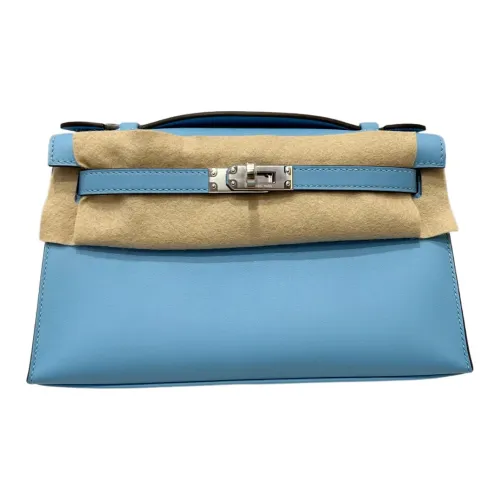 HERMES Mini Kelly Generation 1 Swift Кожа Сумка Kelly Сумка Женская 7N Celeste Небесный Синий