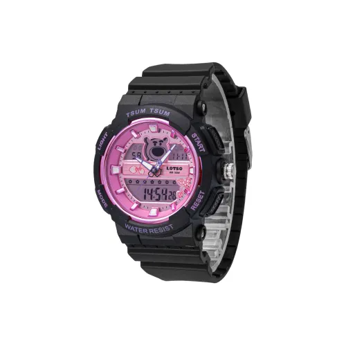 Disney Лотсо Электронный механизм TPU ремешок часы унисекс розовый циферблат часов