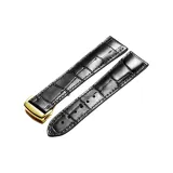 Золотая пряжка, черная кожа