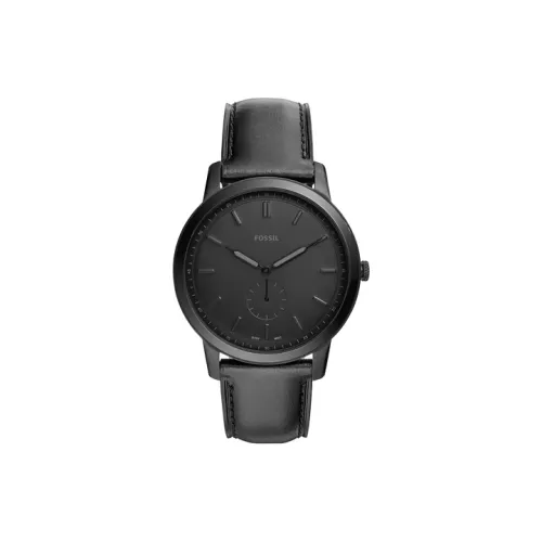 FOSSIL Наручные часы Кварцевый механизм Кожаный ремешок 44 мм Черный циферблат Мужские часы