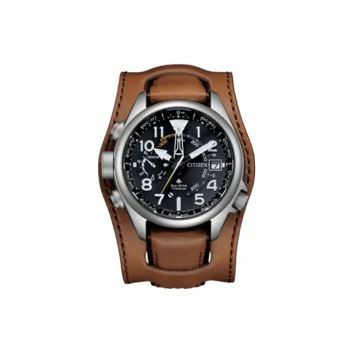 CITIZEN Светильник Кварцевый механизм Коровья кожа Ремешок Часы 46,7*16,4 мм Мужские часы Черный циферблат BN4061 08E