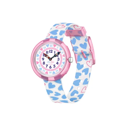 SWATCH Flik Flak Feifei Series Кварцевый механизм Унисекс Часы 35 мм Белый циферблат Пластиковый корпус Тканевый ремешок ZFBNP192