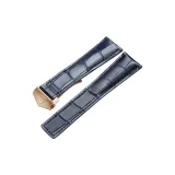 Пряжка розового золота, синяя кожа