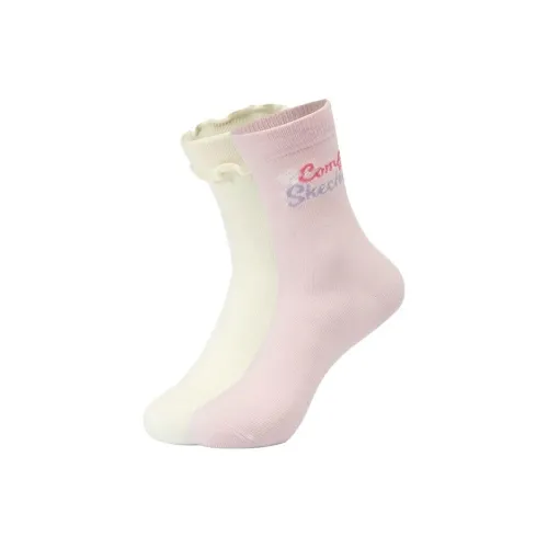 Skechers COLORFUL 2 шт Экрю+Розовый Унисекс Колено высокие Носки