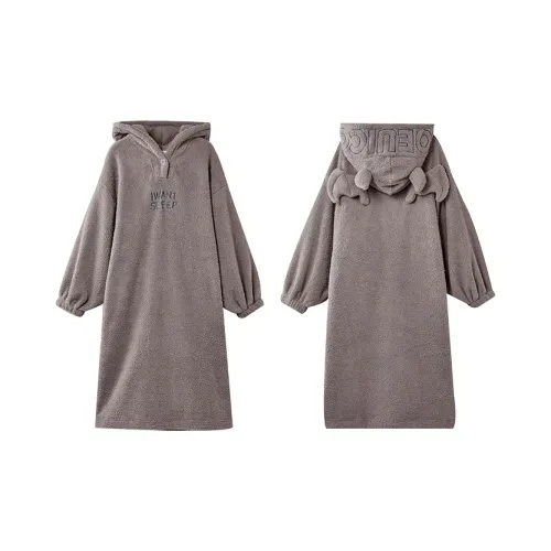 GUKOO Небесный Серый Женские Халаты для Ванной