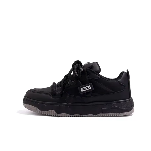 HUANQIU Slip-resistant Abrasion-resistant Low-top Skateboard Shoes Men's Black HUANQIU Противоскользящие Износостойкие Низкие Кеды для Скейтбординга Мужские Черные