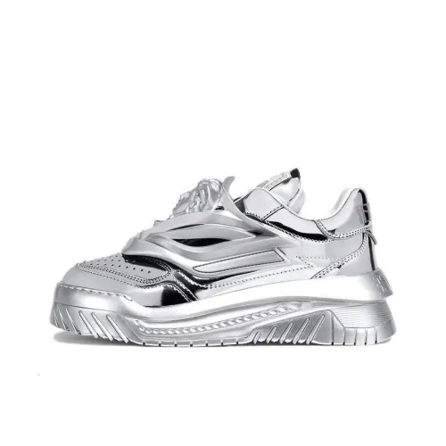 VERSACE Низкие кроссовки для скейтбординга цвет серебристый женские