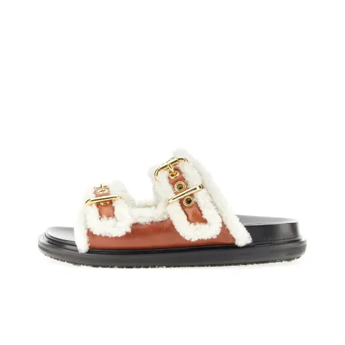 MARNI Резиновая подошва Слипоны Женские Коричневый