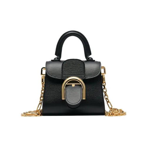 Delvau Brillant Телячья кожа Сумка Сумка через плечо Сумка через плечо Экстра мини Женская Черная