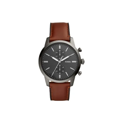 FOSSIL Наручные часы Кварцевый механизм Кожаный ремешок 44 мм Серый циферблат Мужские часы