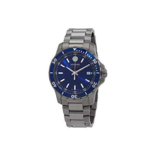 MOVADO Кварцевый механизм Мужские часы Часы 40 мм Синий циферблат Корпус из нержавеющей стали Ремешок из нержавеющей стали