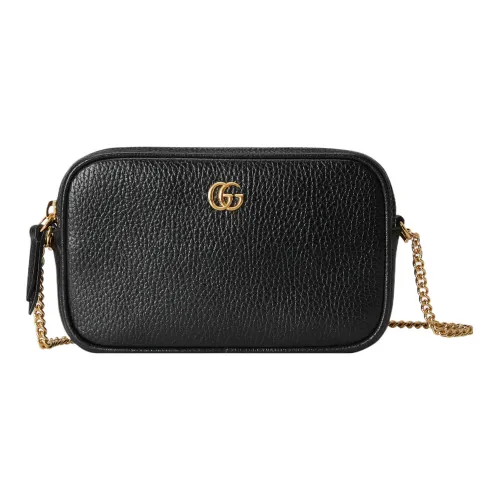 GUCCI GG Marmont Кожа Сумка через плечо Сумка на плечо Мини Женская Черная