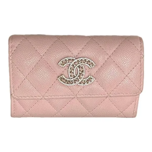 CHANEL Кошелек из коровьей кожи держатель для карт женский розовый