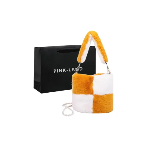 PINK·LAND Плюшевая сумка через плечо сумка сумка через плечо сумка через плечо стандартная женская желтая черная серая хаки розовая