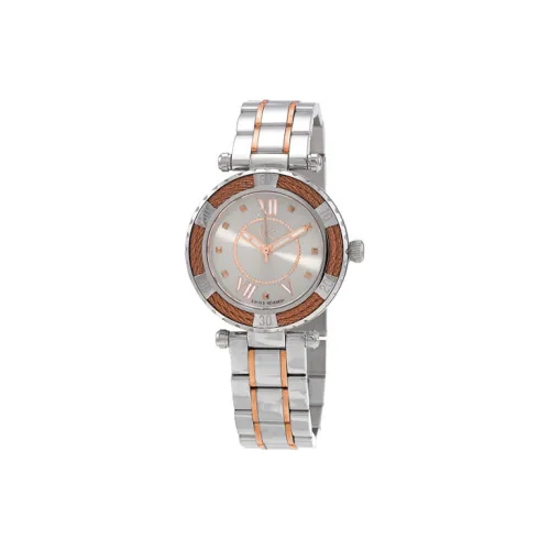 GUESS Женские часы Кварцевый механизм Ремешок из нержавеющей стали 34 мм Серебристый циферблат