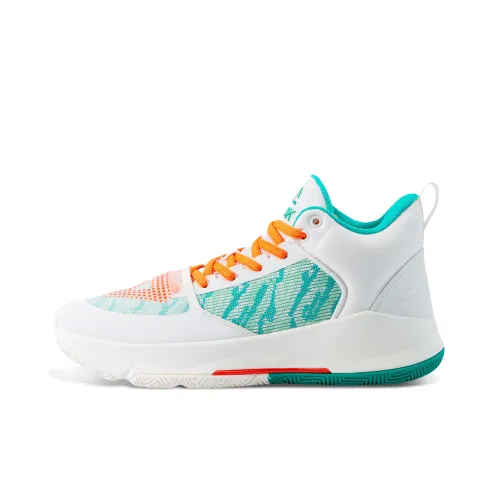 PEAK Taichi Тайцзи Треугольник V2 MID Топ Баскетбольные кроссовки Мужской Бежевый Белый Зеленый