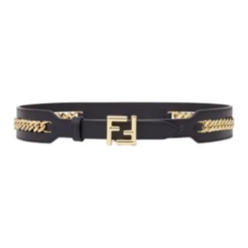 FENDI Letter Logo Женские Черный Ширина 3,5CM