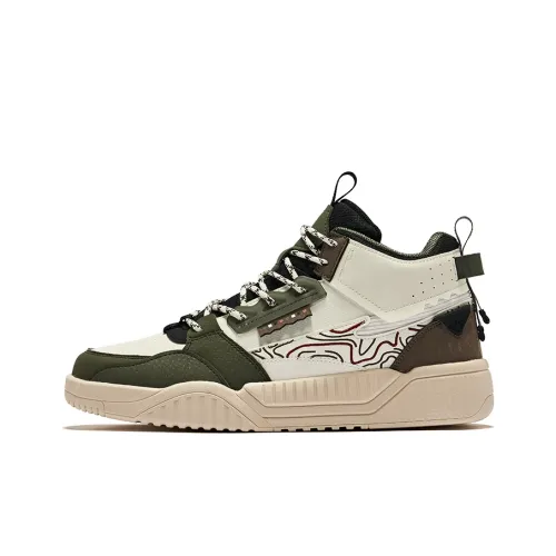 Erke Обертка Износостойкий и Нескользящий MID Скейтборд Кроссовки Мужские Темно-зеленый Естественный цвет без отбеливания